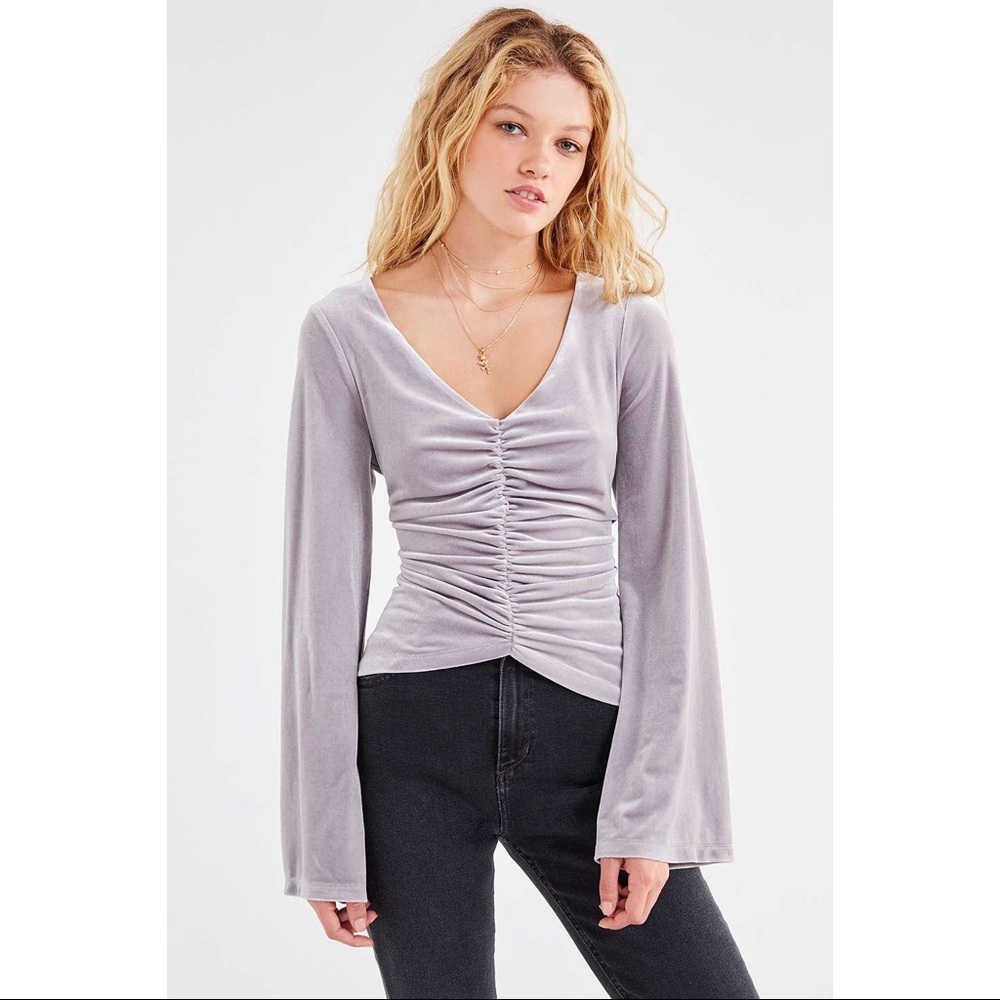 NWT UO velvet flare sleeve top
